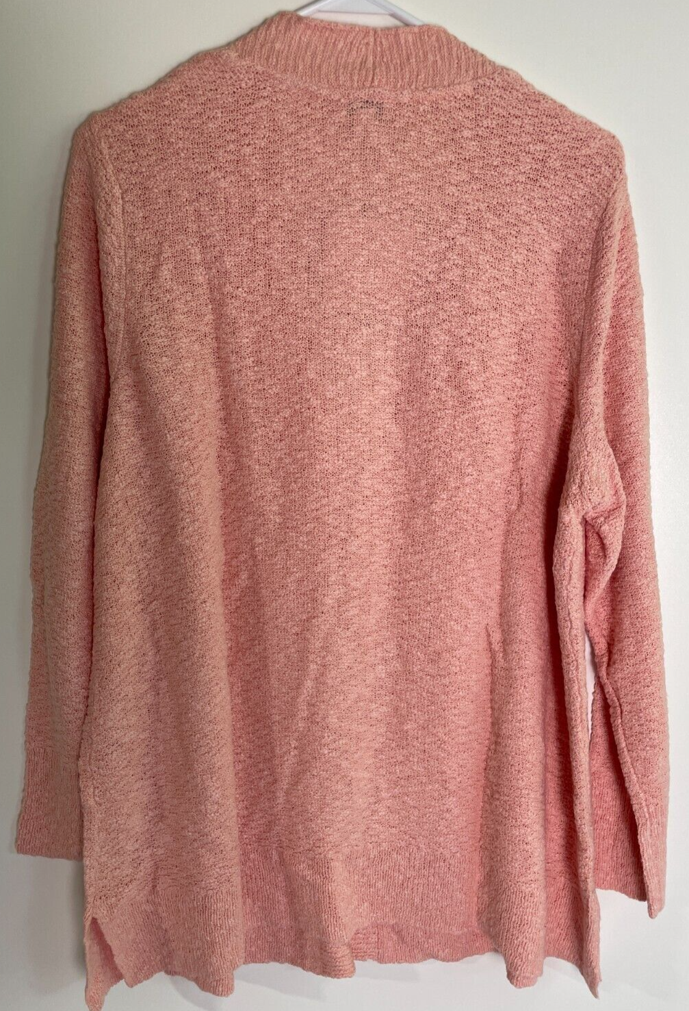 J. Jill Women XL Slub-Textured Button-Front Cardi Sweater Pink Macaroon 276431