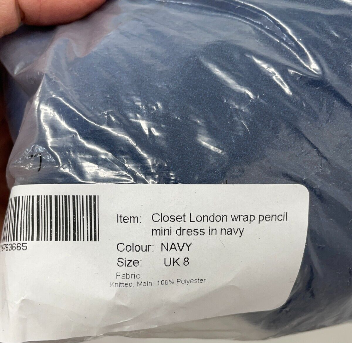 Closet London Women's 4 Cap Sleeve Wrap Mini Pencil Dress Navy Blue D8243 NWT