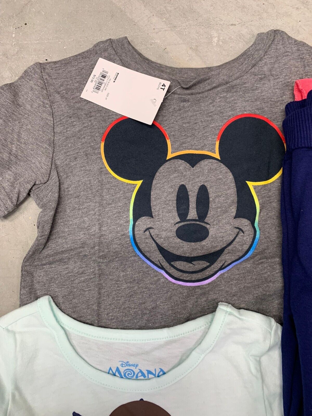 Disney Lot of 4 Moana Princesses Toddler 2T 4T Mickey Mouse T Shirt Set