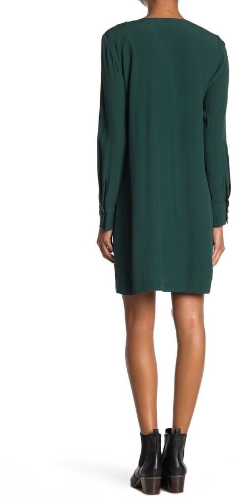 Madewell Womens XS Spruce Green Button Front Long Sleeve Novel Mini Dress