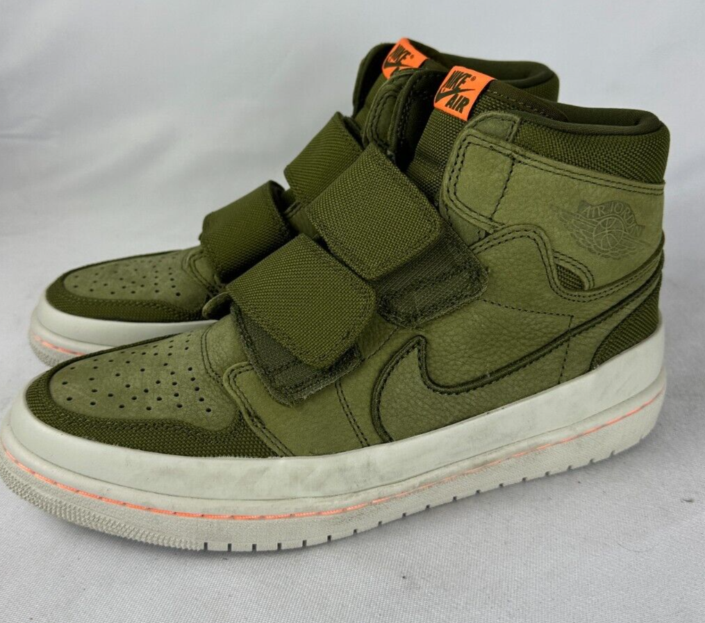 Nike Mens 8 Air Jordan 1 Retro High Double Strap 'Olive Canvas' AQ7924-305