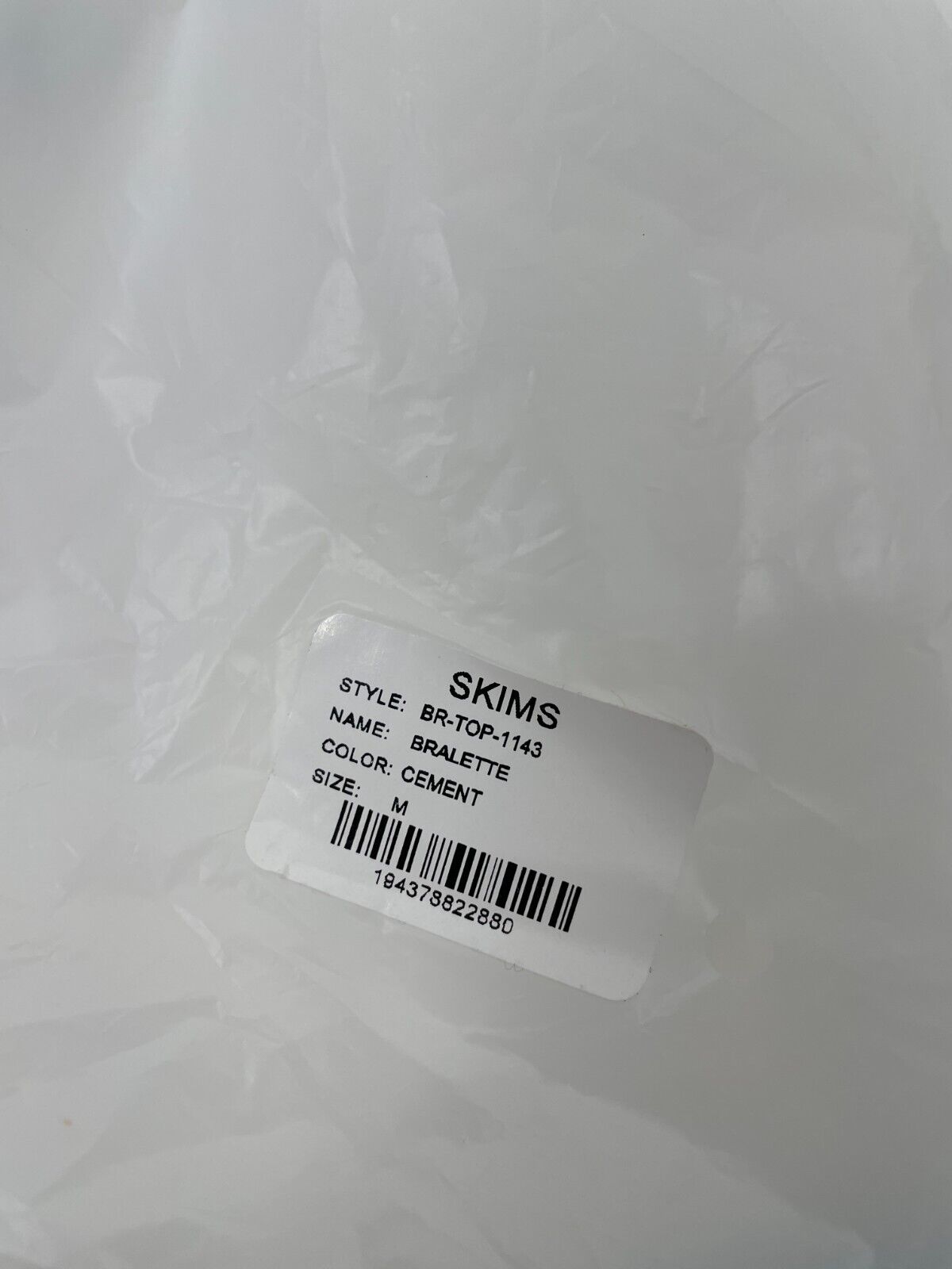 SKIMS Women's M Faux Leather Bralette Cement Gray Pullover Scoop Back 1143 NWT