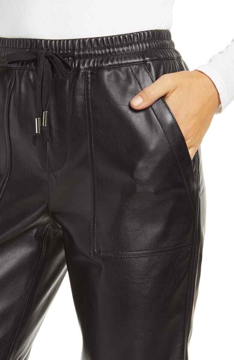 BlankNYC Womens 26 No Guidance Ankle Faux Leather Pants Black Pull On