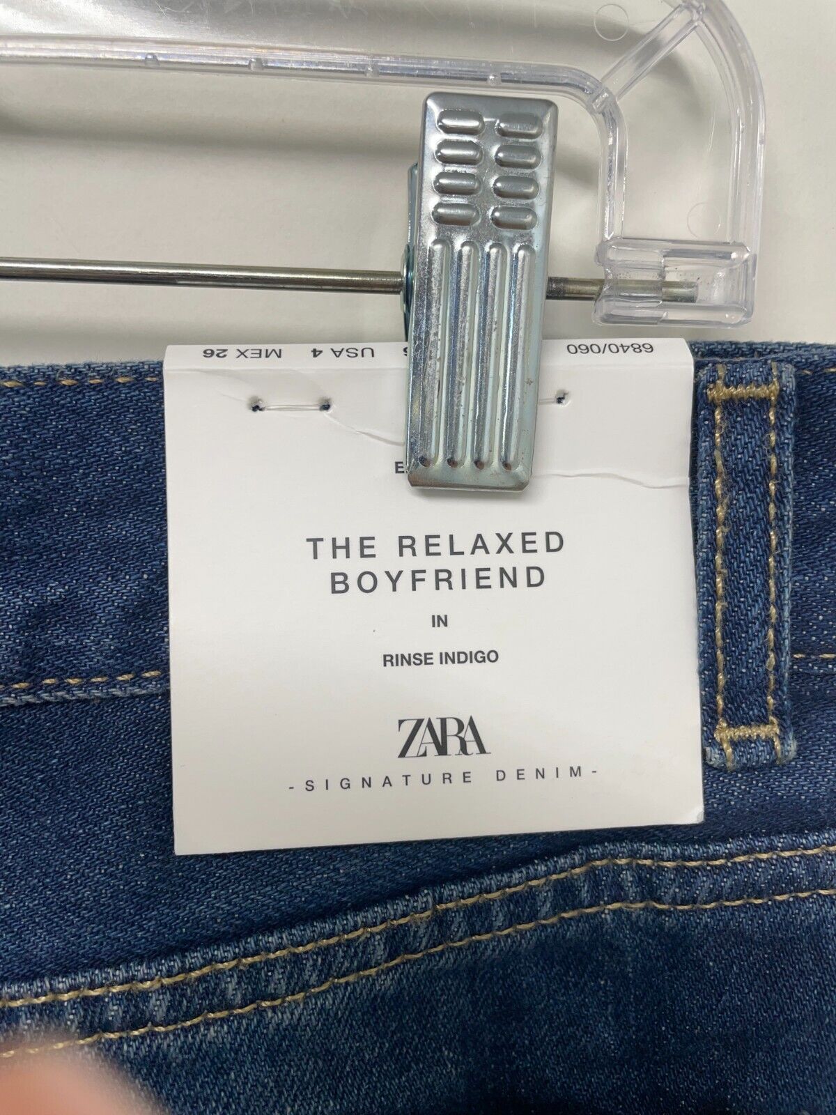 Zara Women's 4 Mid-Rise Loose Boyfriend Jeans Rinse Indigo Blue 6840/060 NWT