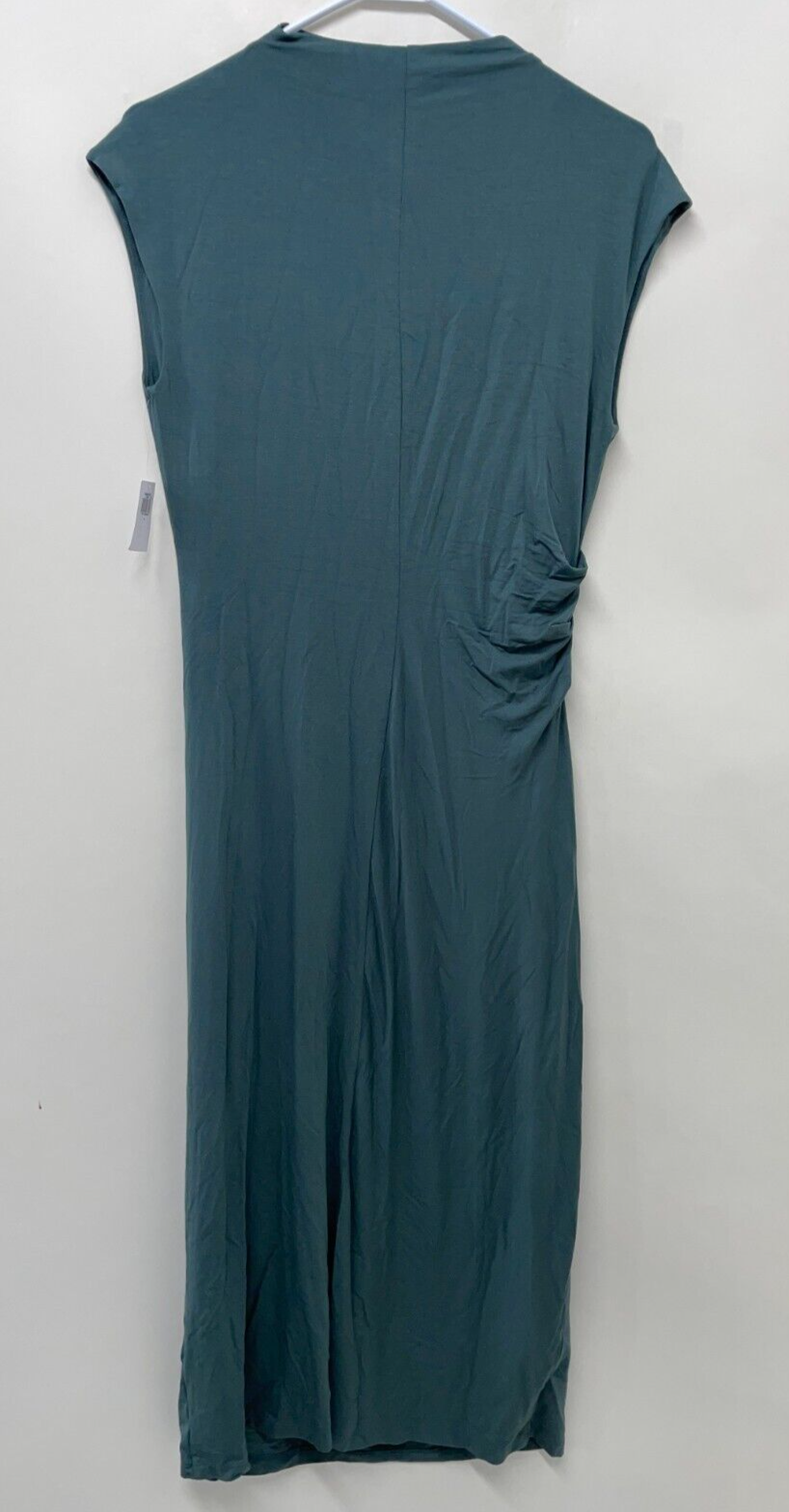 Old Navy Womens L Fitted Mock-Neck Midi Dress Green Jersey Dolman Sleeve 753008