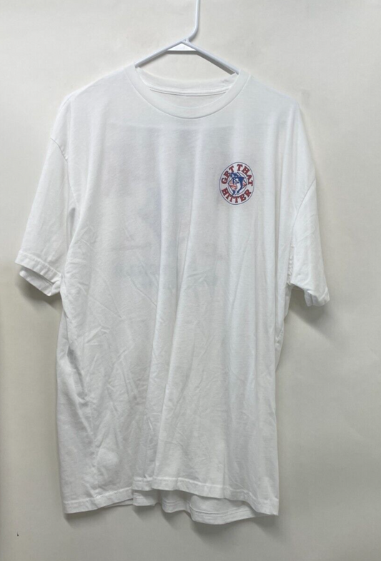 Theo Von Mens 3XL Hitter T-Shirt White Short Sleeve Crewneck Graphic Logo Tee