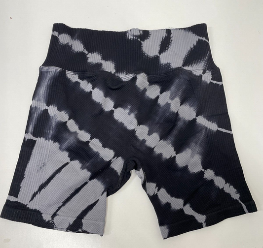 PINK Victoria Secret Womens S Seamless High Waist Rib Bike Shorts Black Tie Dye