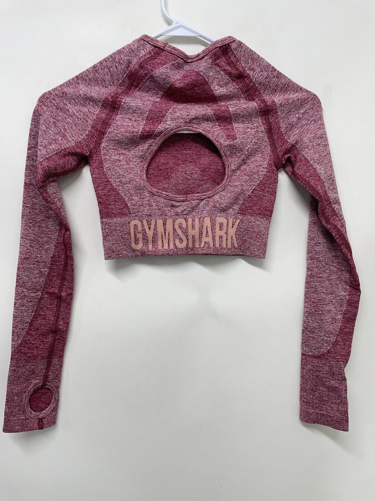 Gymshark Vital Seamless Long Sleeve Crop Top XS Purple Pink Marl