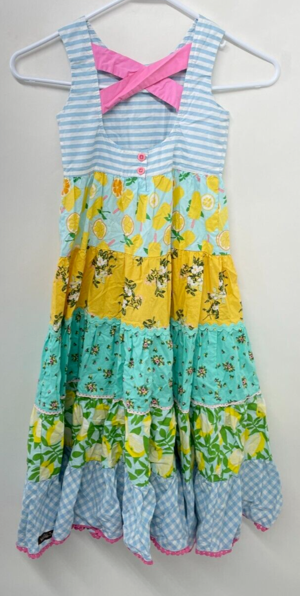 Matilda Jane Girls 6 Sweet Trip Maxi Dress Lemons Easter Spring Tiered 27025D