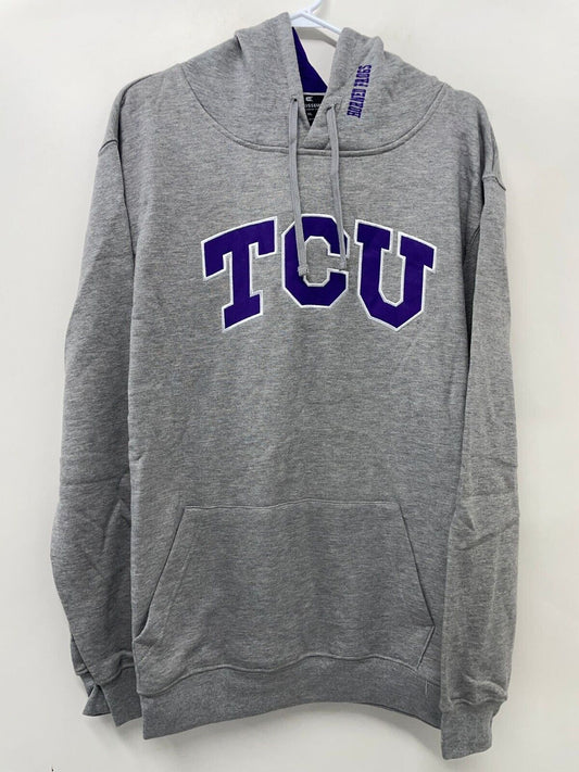 Colosseum Mens XL TCU Horned Frogs Arch & Logo 3.0 Pullover Hoodie Charcoal NCAA