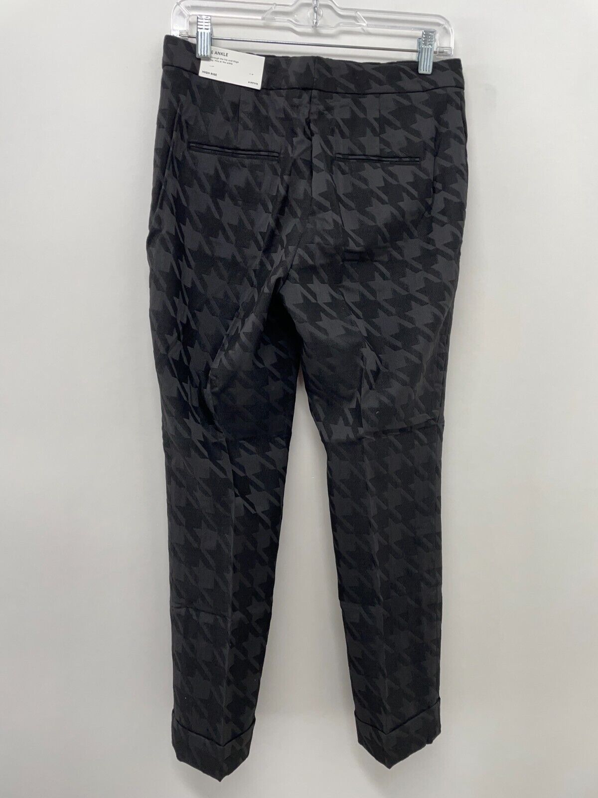 Ann Taylor Women's 4 Petite Everyday High Waist Ankle Pant Black Houndstooth NWT