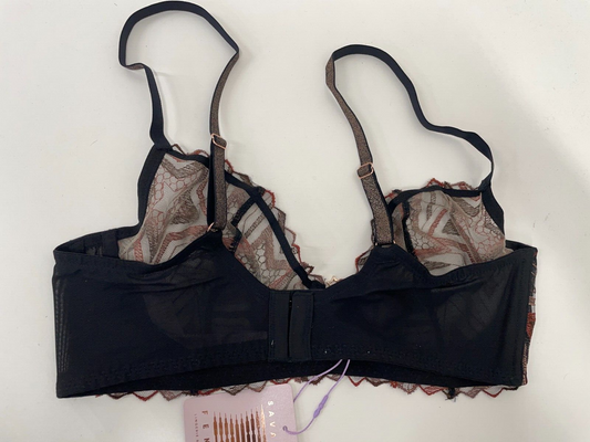 Savage Fenty Women's 36C Shining Star Embroidered Unlined Demi Bra Henna Red NWT