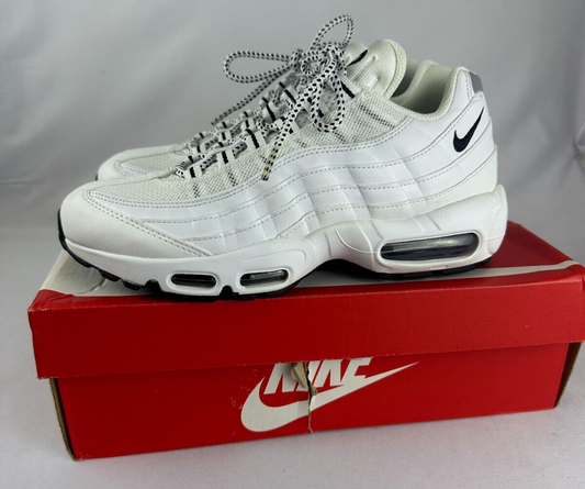 Nike Mens 7.5 Air Max 95 'White/Black' Running Shoes Sneakers 609048-109