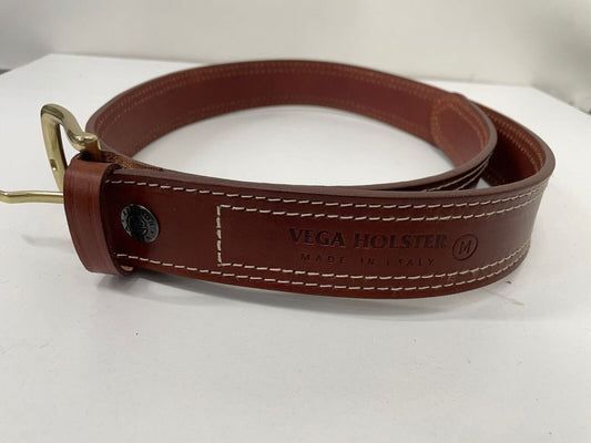 Vega Holster Mens M Brown Made in Italy Belt 32-38 Brown Leather Gun Belt Carry