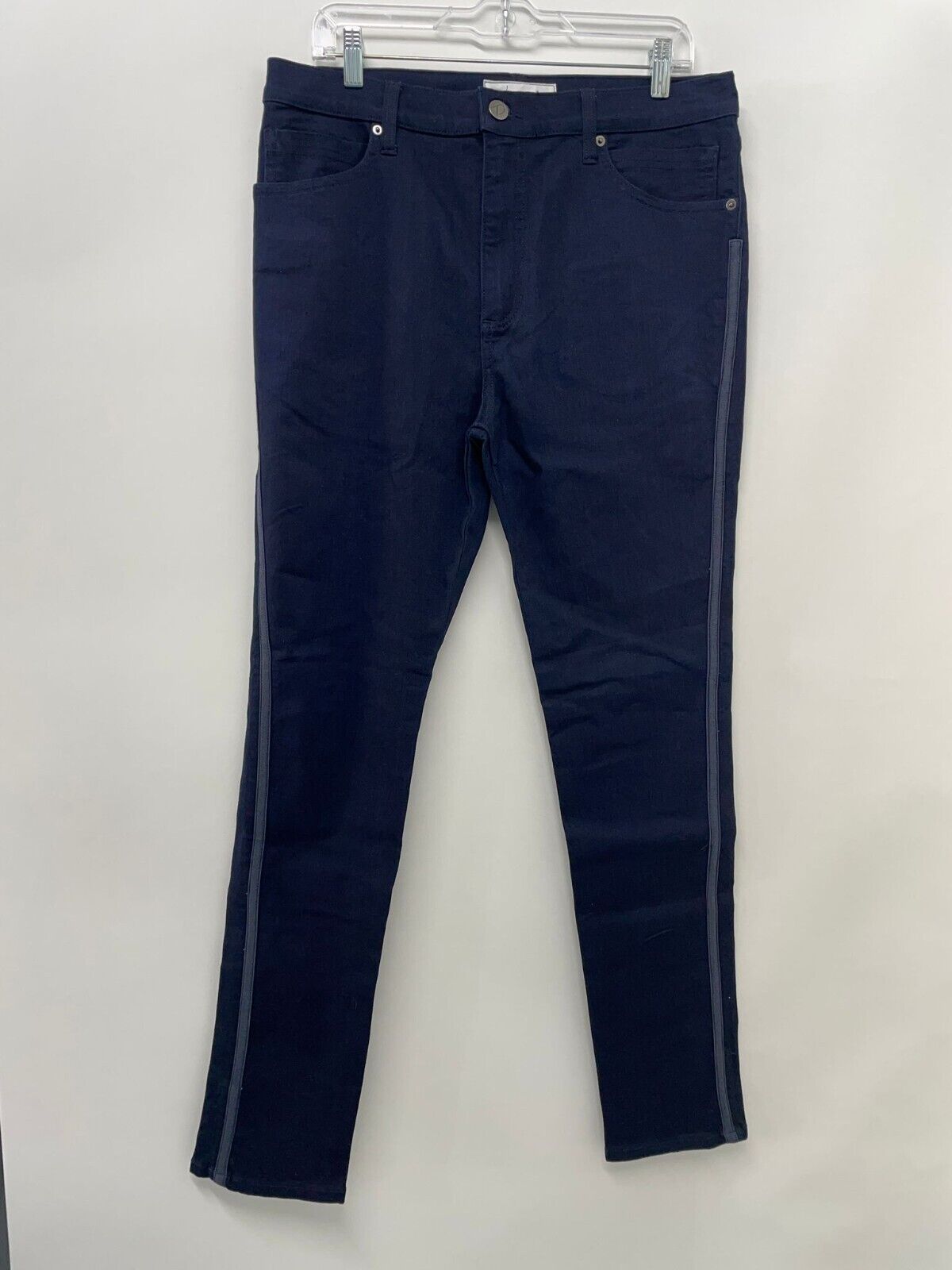 Presidio Mens 34 Dark Wash Stretch Slim Skinny Jeans Denim Pant Side Stripe