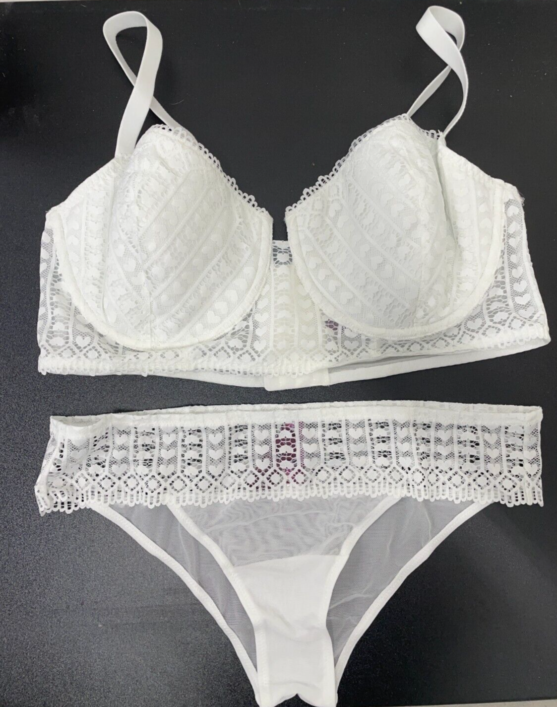 Adore Me Womens 40D Nymphadora Contour Plus Balconette Bra Set Lingerie White