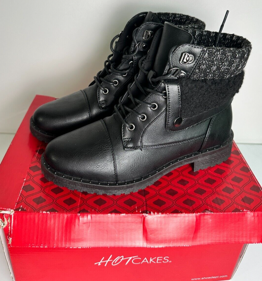 Hot Cakes Women's 7.5W Pepper Ankle High Boots Lace Up Black Leather 732348