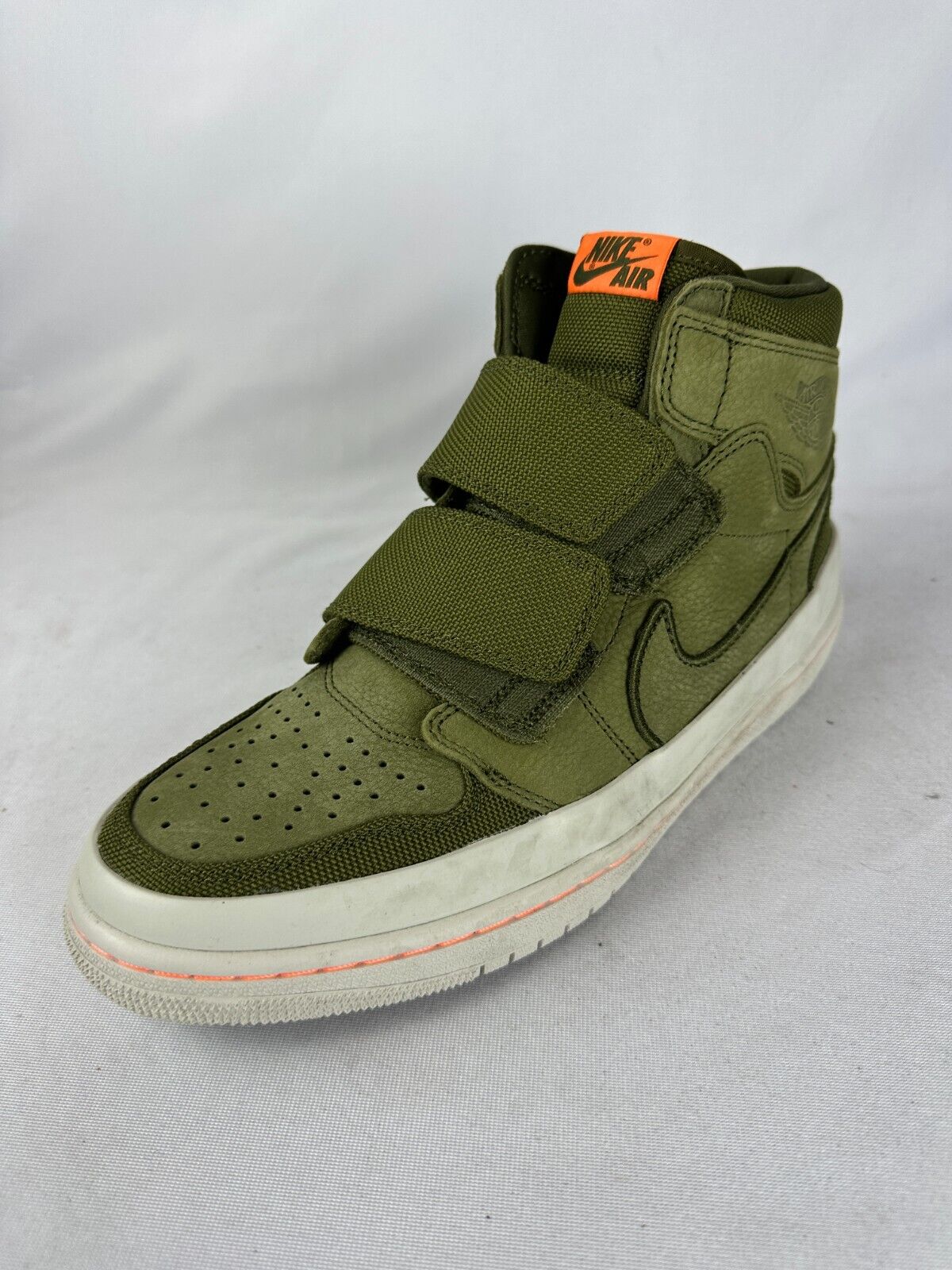 Nike Mens 8 Air Jordan 1 Retro High Double Strap 'Olive Canvas' AQ7924-305