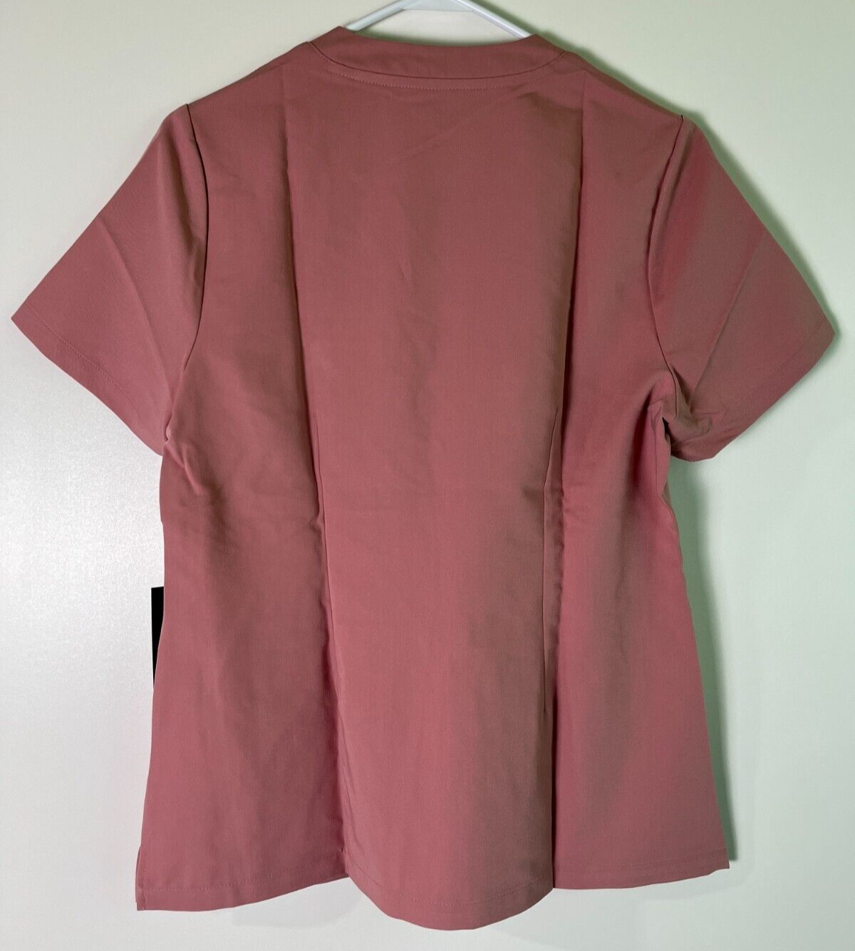 JAANUU Women's M Helia Slim Fit Notched V-Neck Scrub Top Mauve Pink W10015