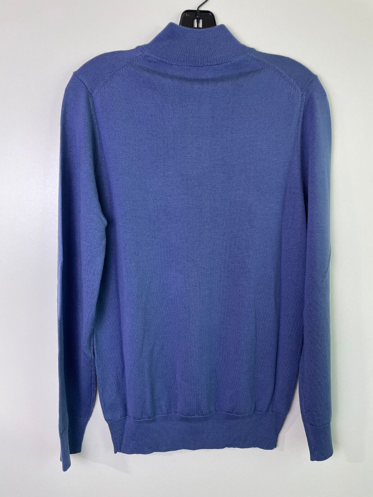 Charles Tyrwhitt Men XS Merino 1/4 Zip Neck Sweater Steel Blue Pullover Wool Pur