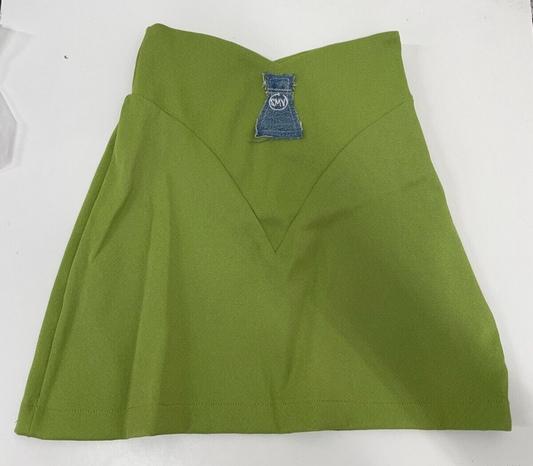 Sami Miro Vintage Women's S Butterfly Skirt Mod Green Up-Cycled Fabric Mini NEW