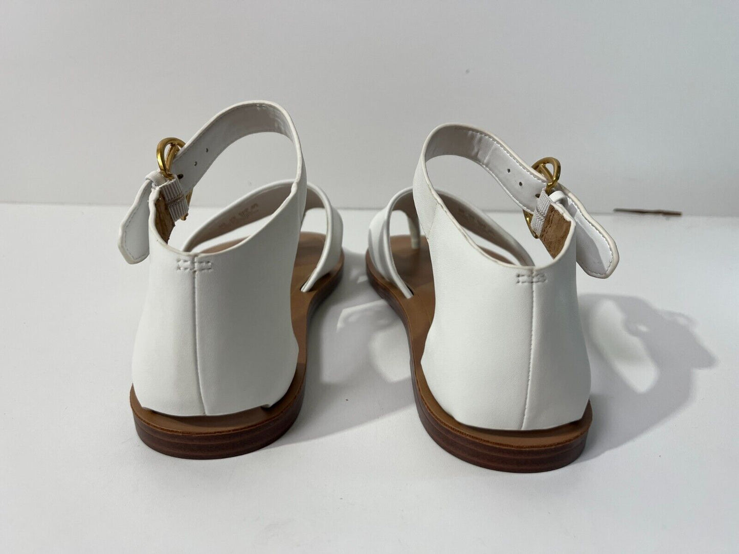 Franco Sarto Women's 8 Ruth Faux Leather Ankle Strap Sandals White I9151S2100