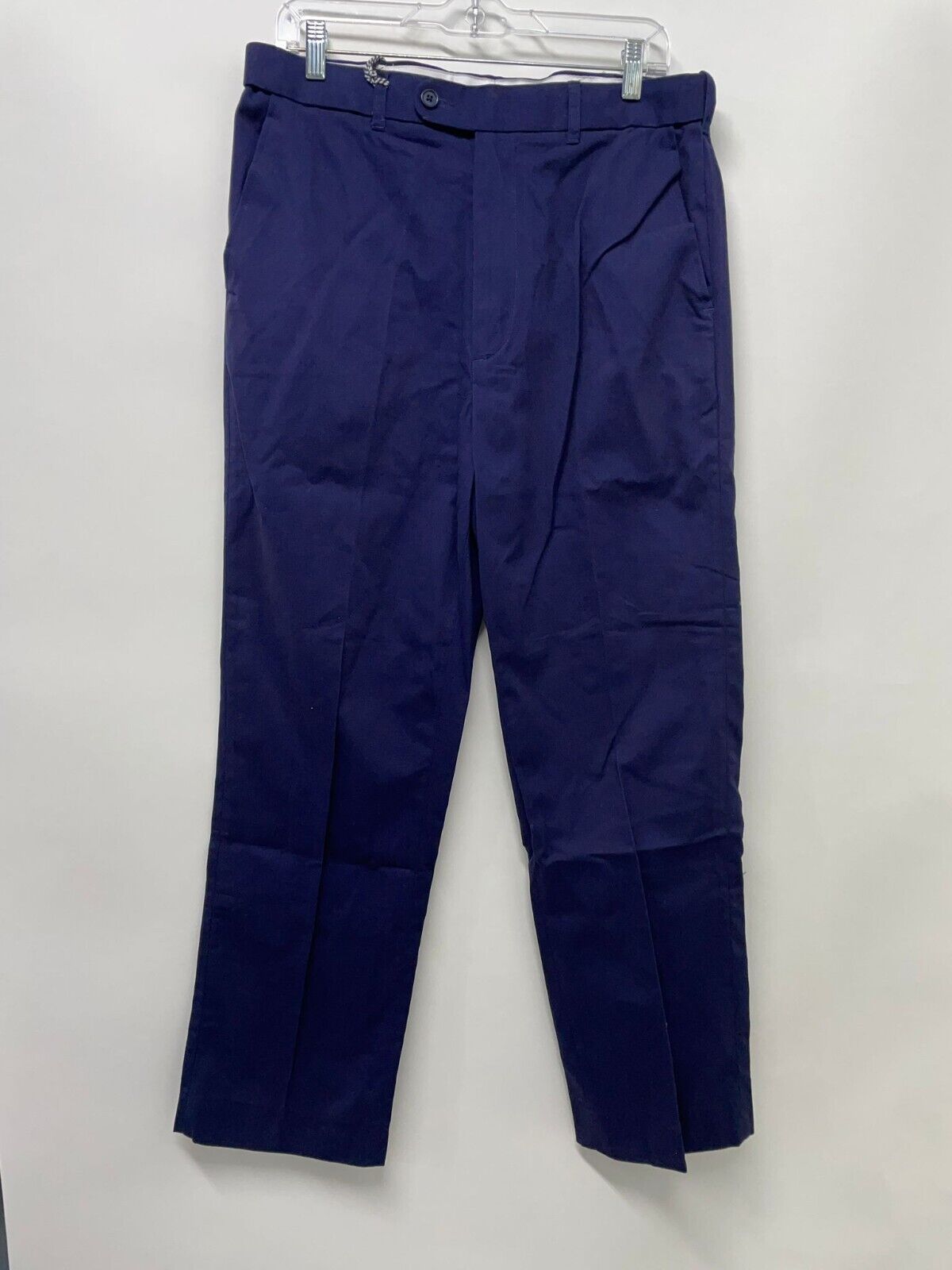 Peter Christian Mens 34x28 Flat Front Chinos Khaki Pants Navy Blue