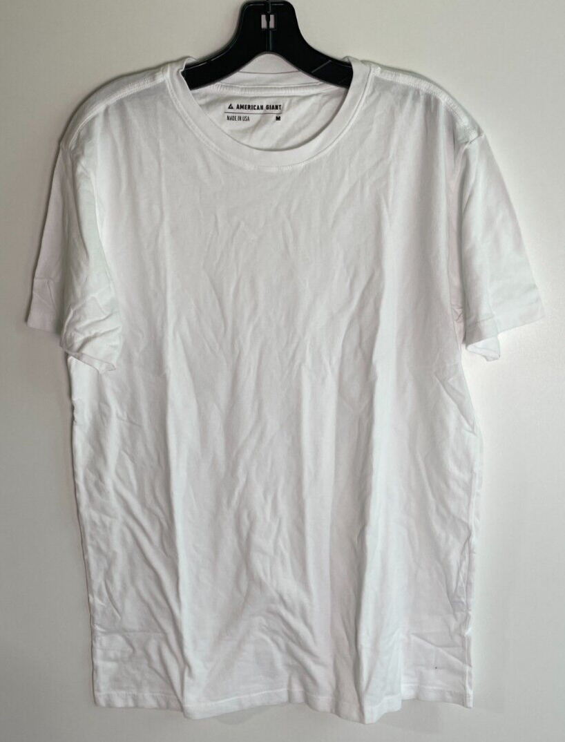 American Giant Mens M Classic Cotton Crew Neck Tee T Shirt White M2-2T-1