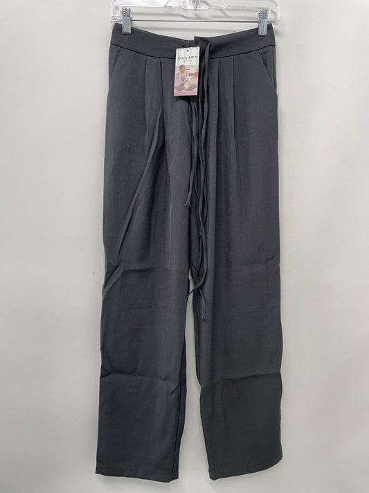 Halara Womens XS High Waisted Drawstring Zipper Side Pocket Wide Leg Pants Gray