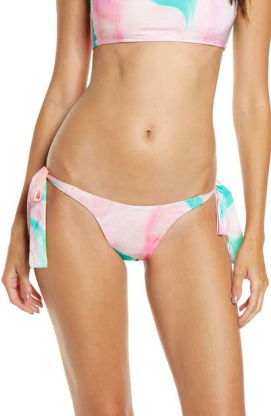 Frankies Womens S Trip Pink Veronica Side Tie Bikini Bottom Swim