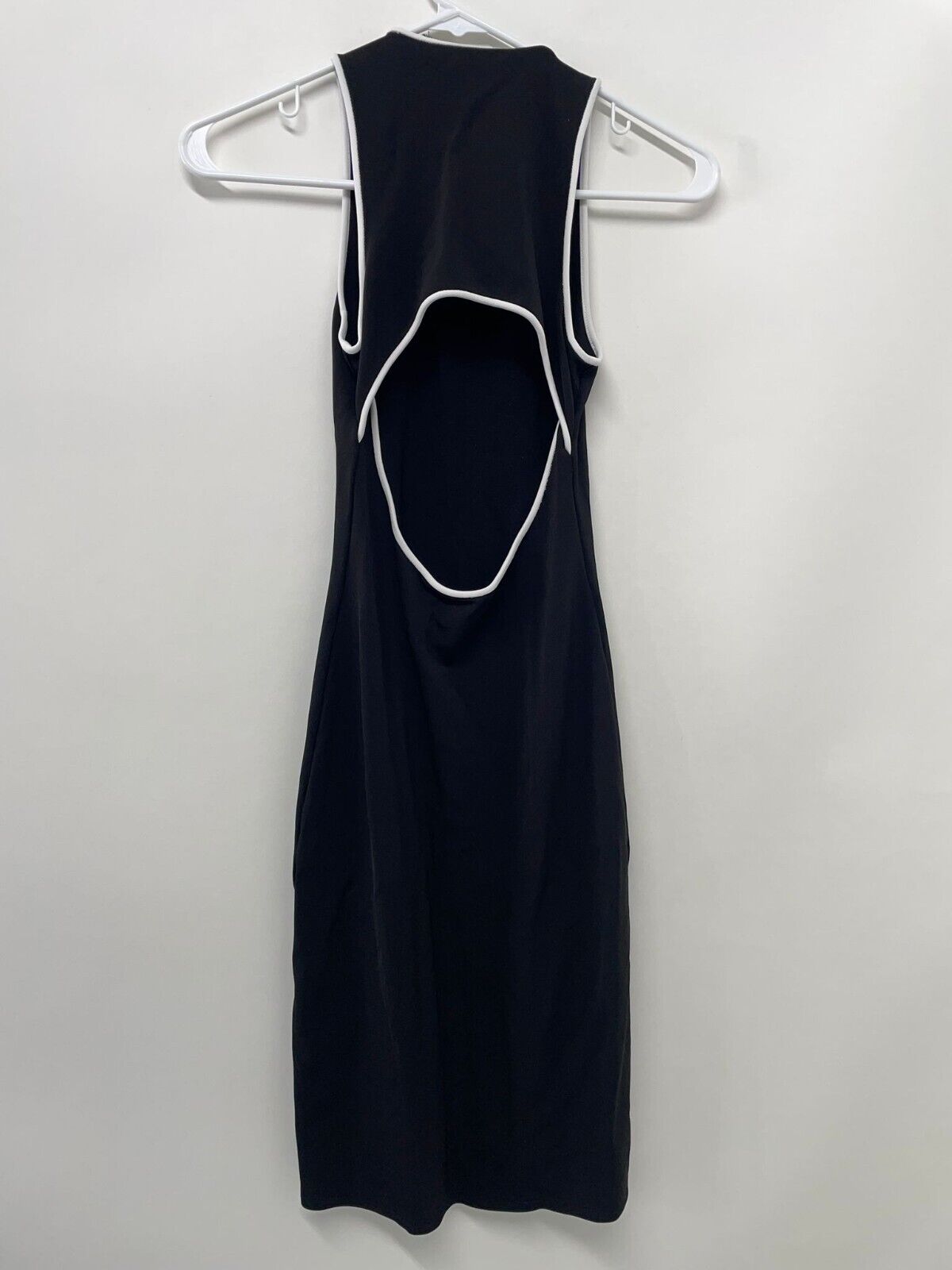 rag & bone Womens XXS Nora Piped Open-Back Dress Black Sleeveless Cutout Jersey