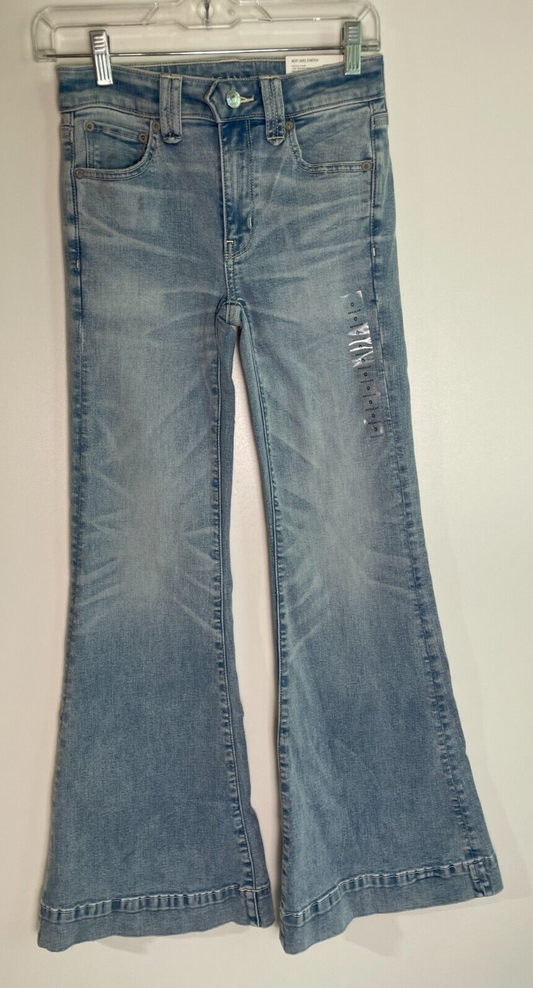 American Eagle Women's 0 25W Next Level Festival Flare Jean Light Wash 1436-4498