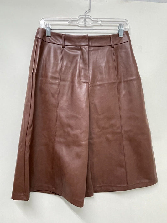 Avec Les Filles Women S Faux Leather Wide Leg Short Brown Culottes anthropologie