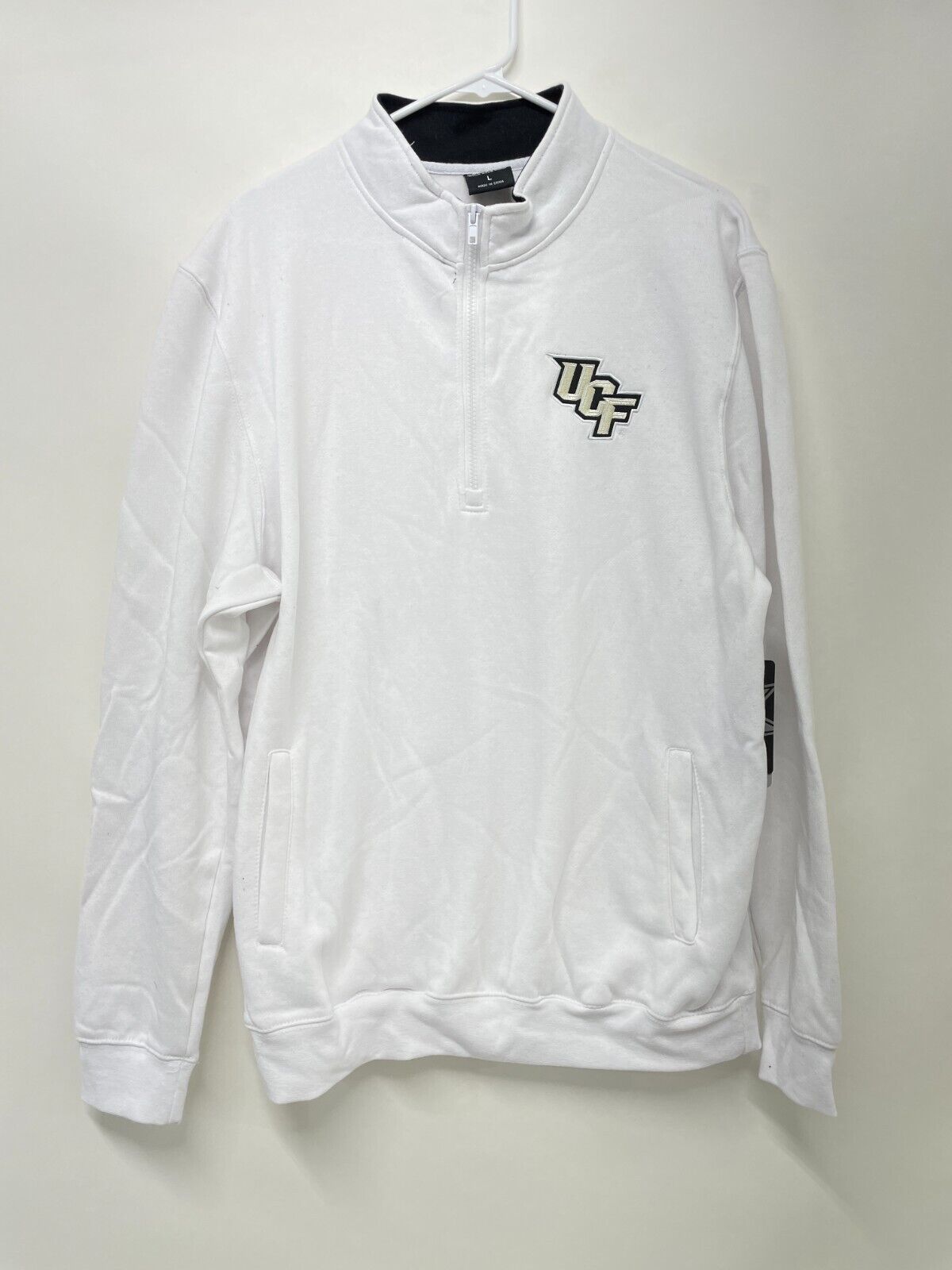 UCF Knights Colosseum Athletics L Team 1/4 Zip Jacket White Mock Neck Pullover