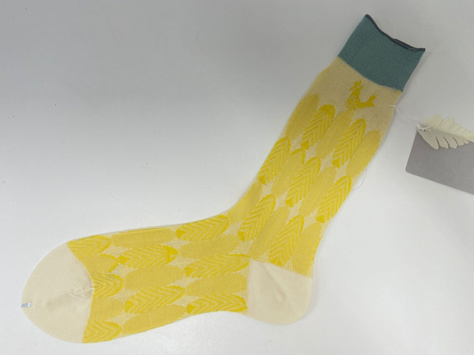 Antipast Adult AM3-669A Stromper Yellow Sock Calf Cotton Nylon Leaf Like Fish