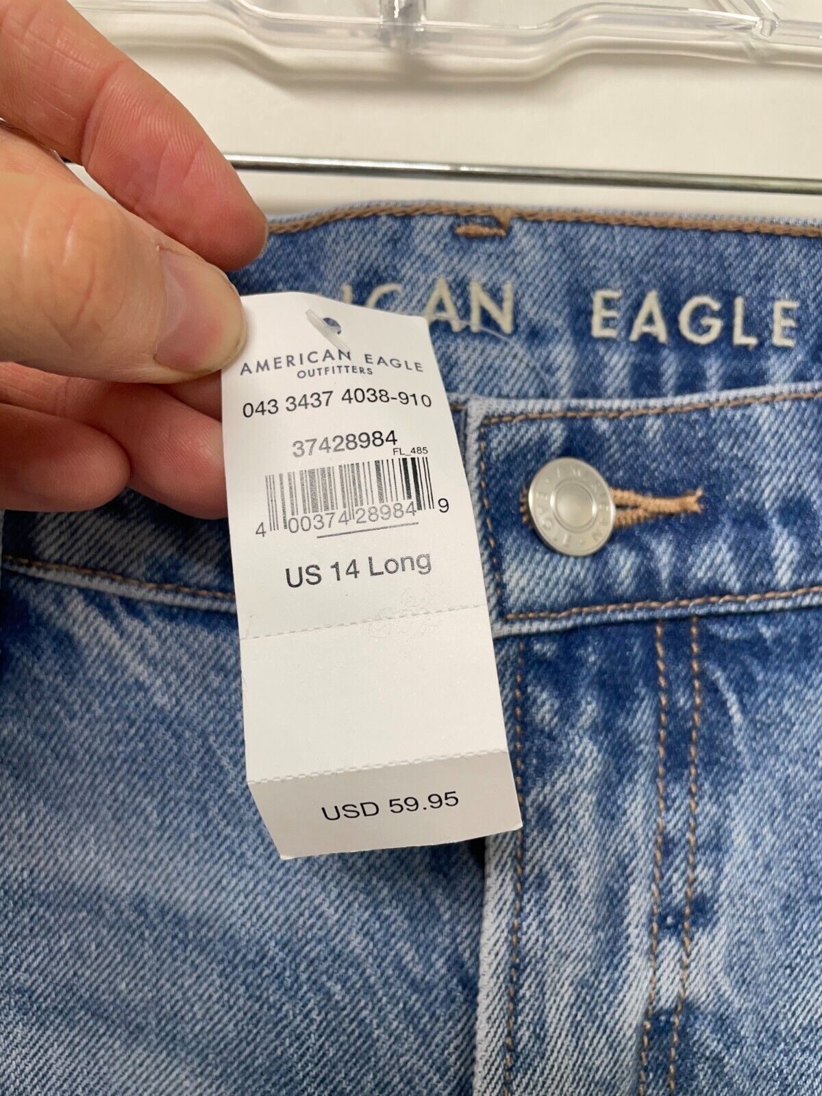 American Eagle Womens 14L '90s Bootcut Jeans Faded Indigo Stretch Denim 4038910