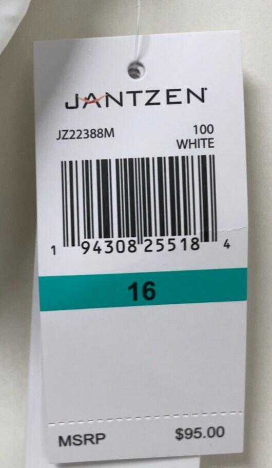 Jantzen Women 16 Jungle Look Surplice One Piece White Tummy Control Swimsuit