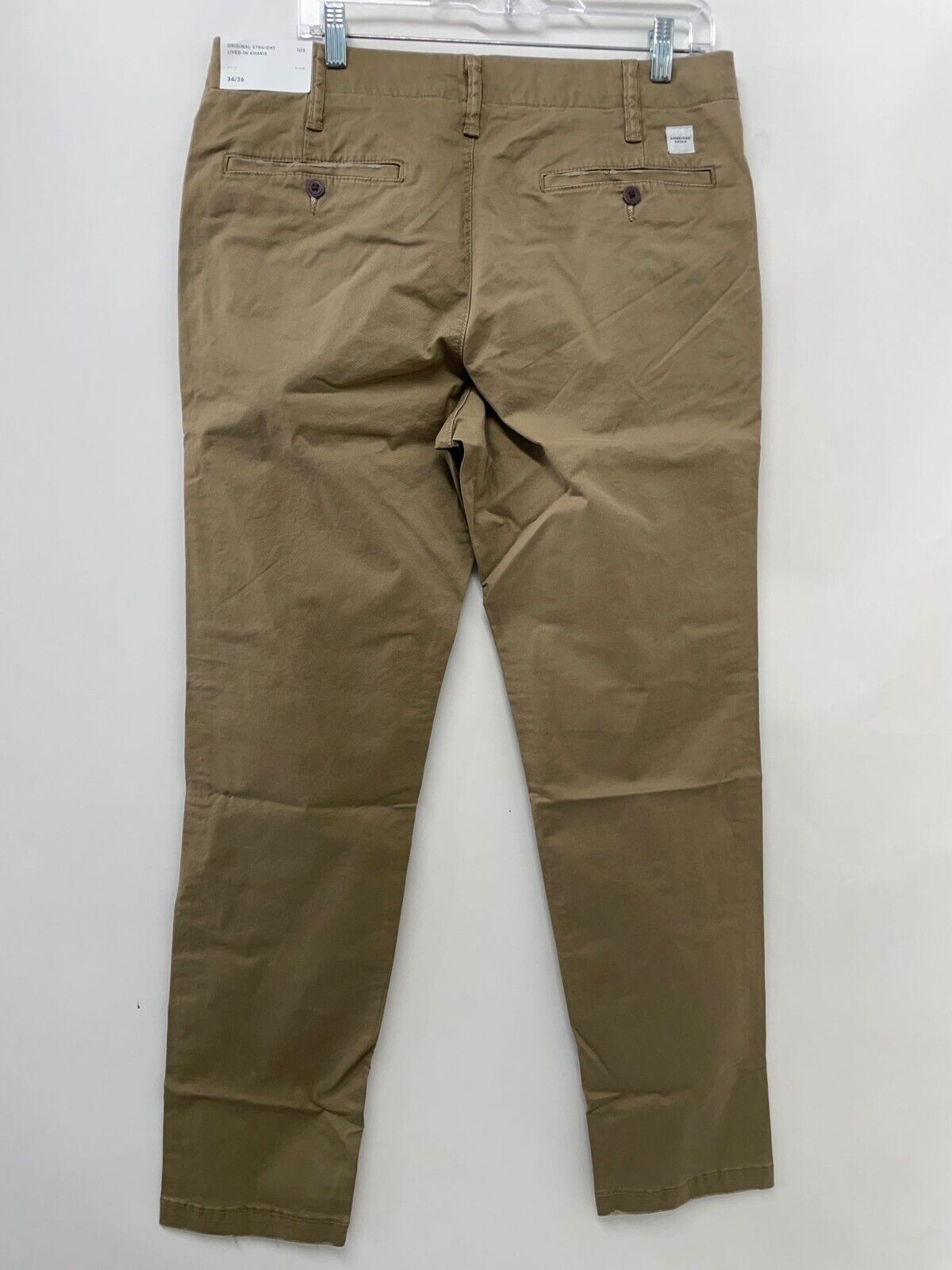 American Eagle Mens Original Straight Flex Lived In Chino Khaki Pant Toasted