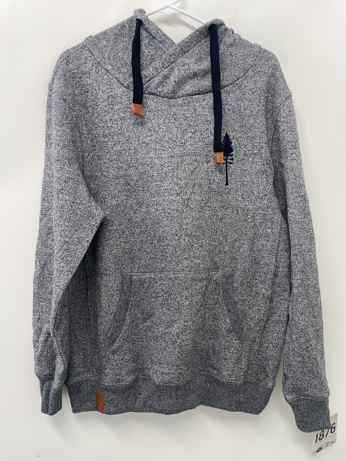 1876 Apparel Mens M The Timberline Hoodie Gray Melange French Terry Colorado