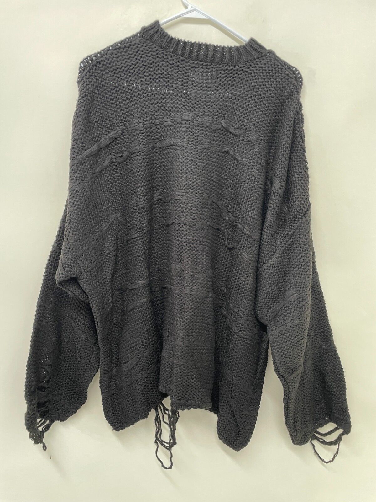 ASOS Design Mens L Knitted Jumper W/ Ladder Detail Sweater Black 126657163