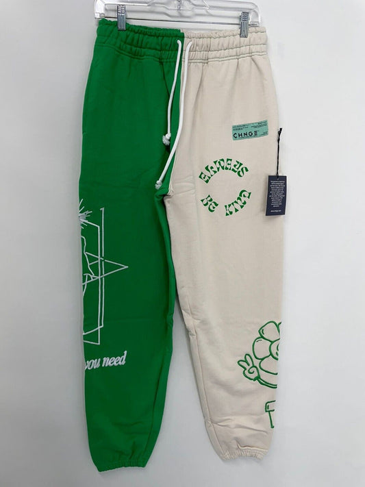 CHNGE Mens Adult M MHA Kelly Green Pieces Colorblock Sweatpant Jogger Pant