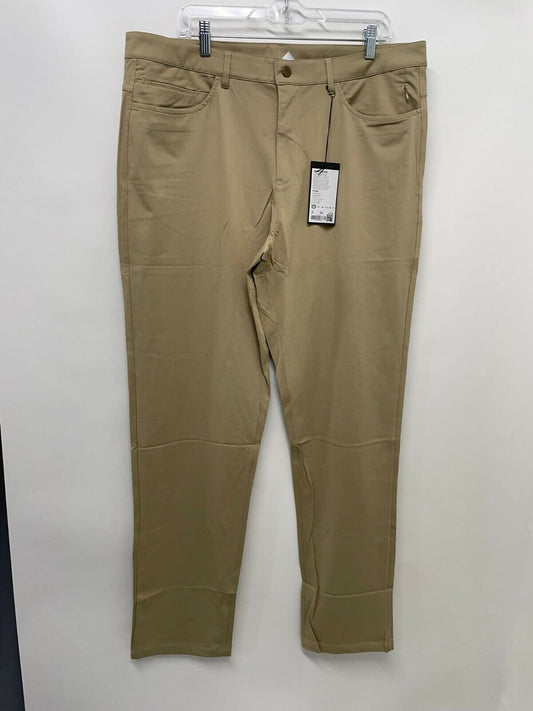 Barbell Mens 40 Straight Tech Anything Pant Khaki Beige Chino Performance 39x34