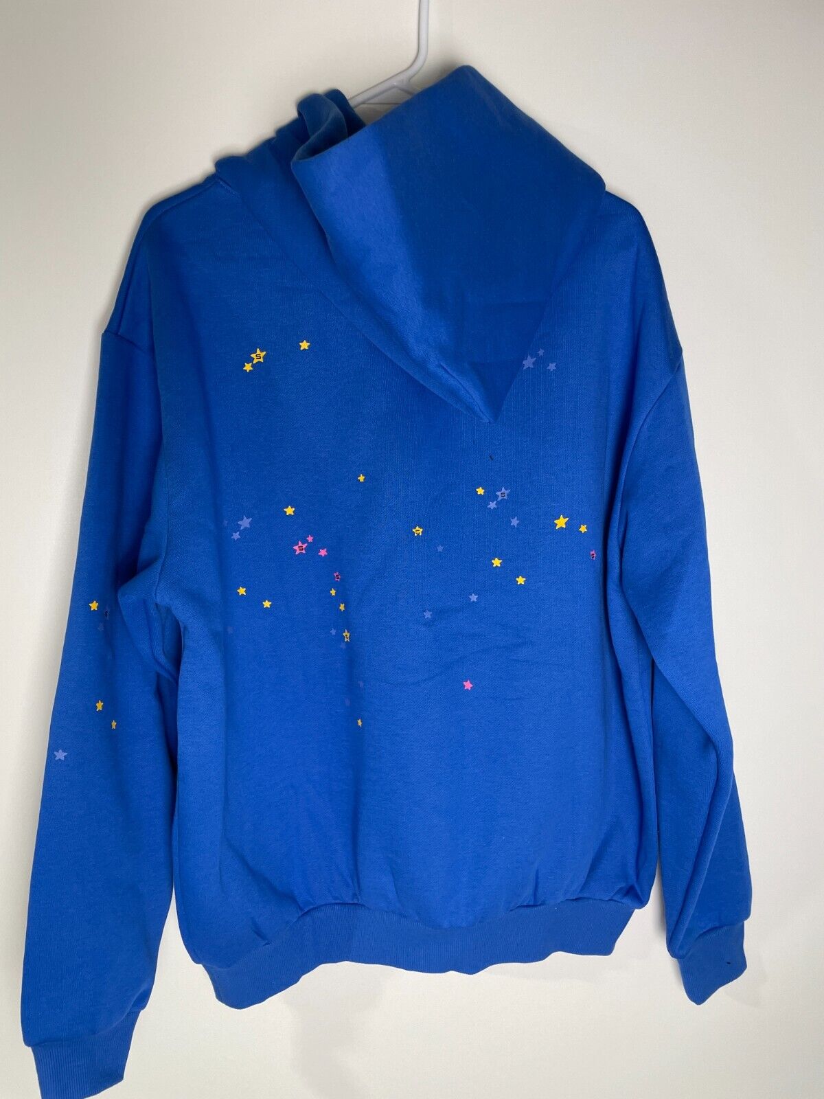 Sp5der Men's L Bares The Slime Spider Web TC Blue Hoodie Pullover Streetwear