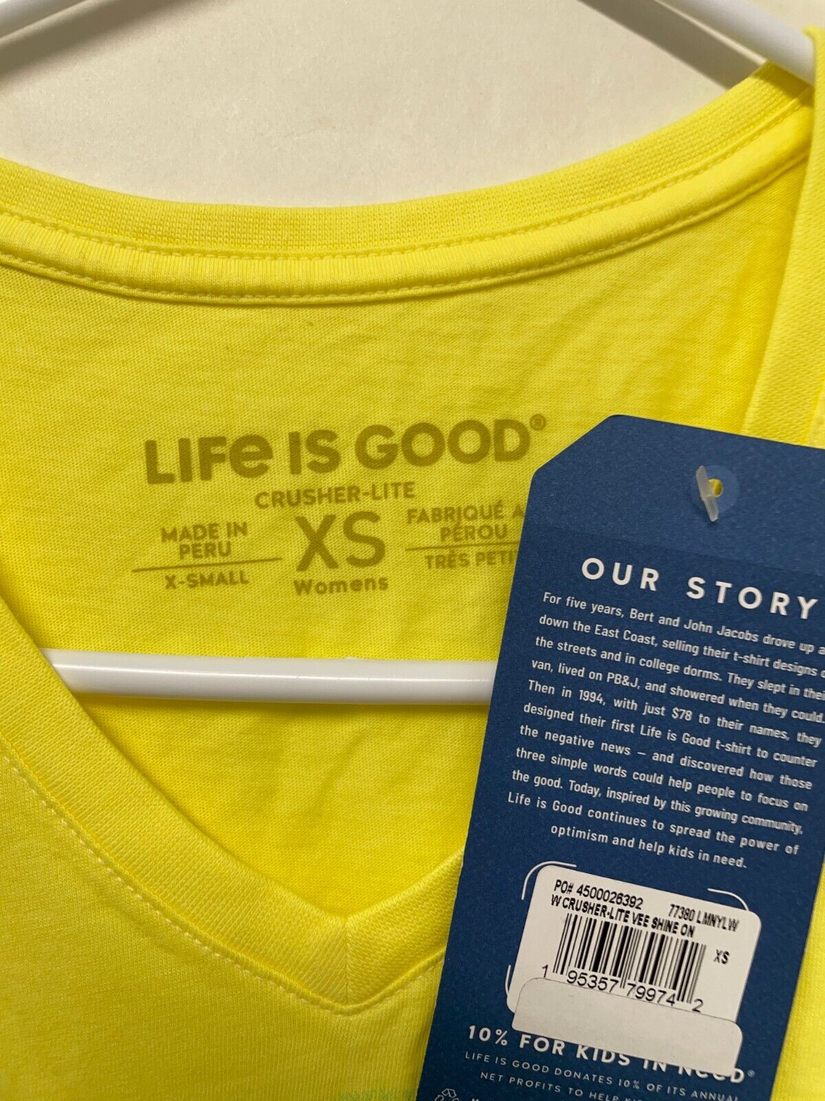 Life Is Good Womens XS T-Shirt Lemon Yellow Shine On Lighthouse Crusher Lite Tee