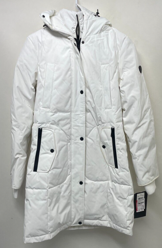 Madison Womens XS Parka Jacket Cream Mid-Length Winter Coat OME420712-NR