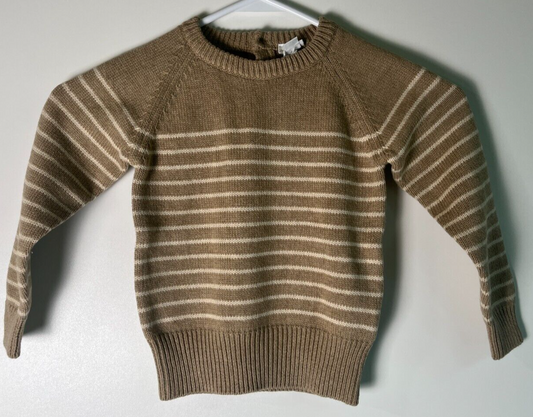 Jamie Kay Toddler Size 2Y Elias Jumper Sweater Stripe Sable Marle Brown 22-0476