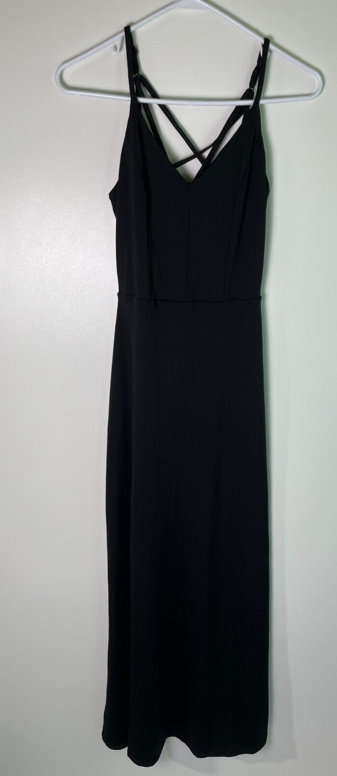 Market & Spruce Women's S Alisha Knit Strappy Back V-Neck Maxi Dress Black