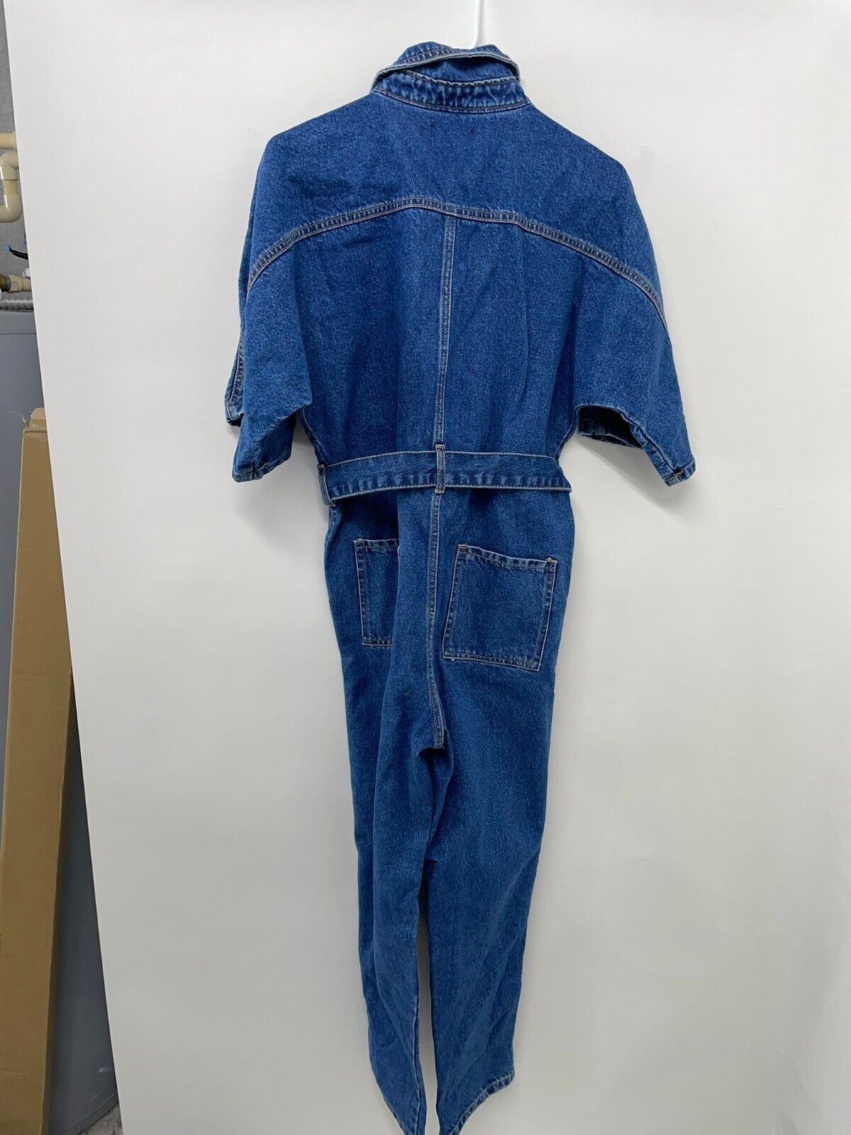 Nasty Gal Womens 4 Organic Denim Tie Waist Boilersuit Jumpsuit Jean Coverall