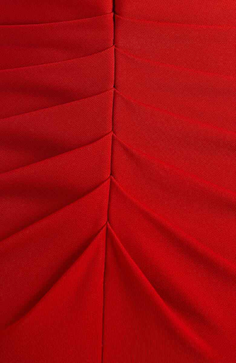 Alexander McQueen 44 Lust Red Ruched Back Jersey Gown Sleeveless Dress NWT
