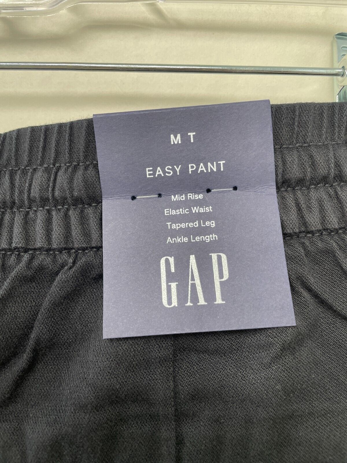 Gap Womens M Tall Twill Easy Pants W/ Washwell Black Mid-Rise Tapered Leg 679818